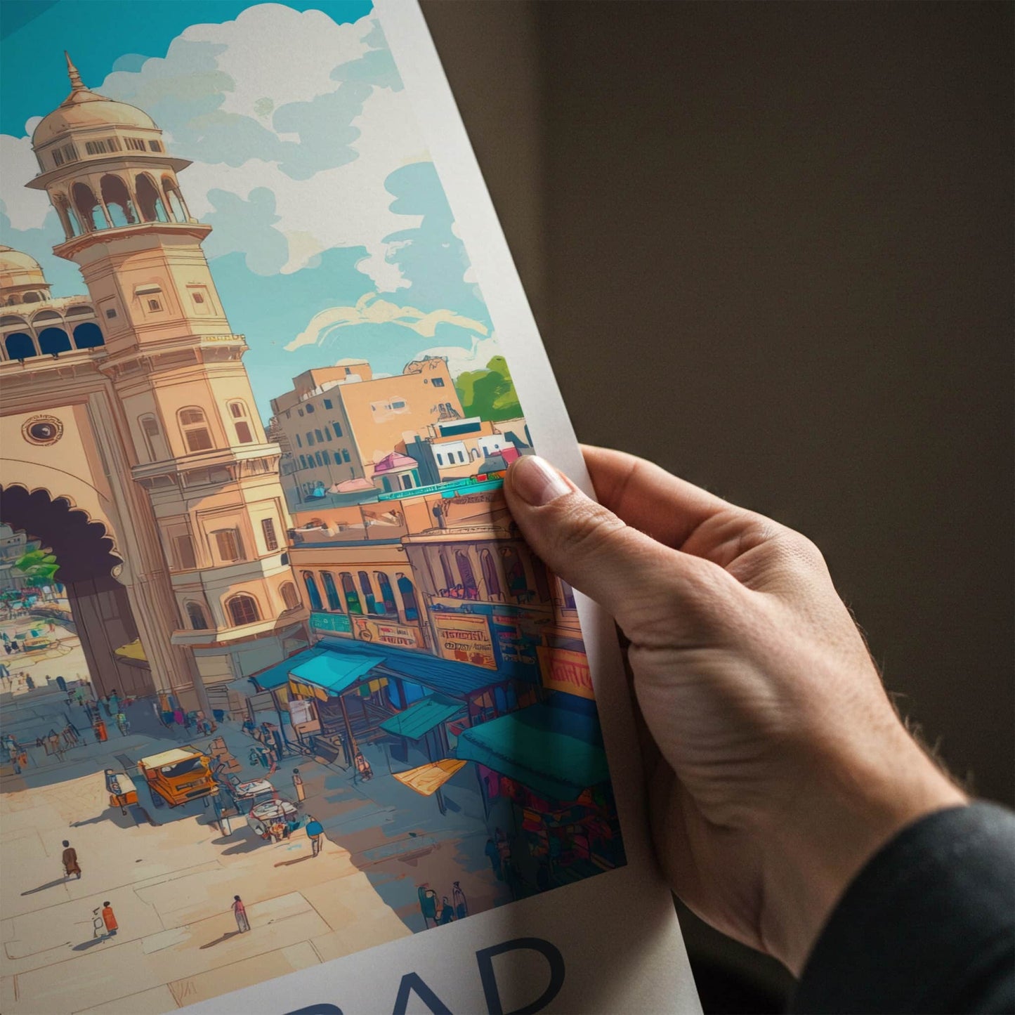 Hyderabad Poster - India Travel Art - Telangana Grand Archway View Home Decor