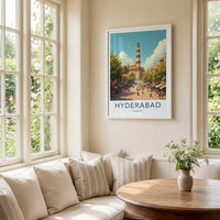 Hyderabad Poster - India Travel Print - Telangana Charminar Street Home Decor