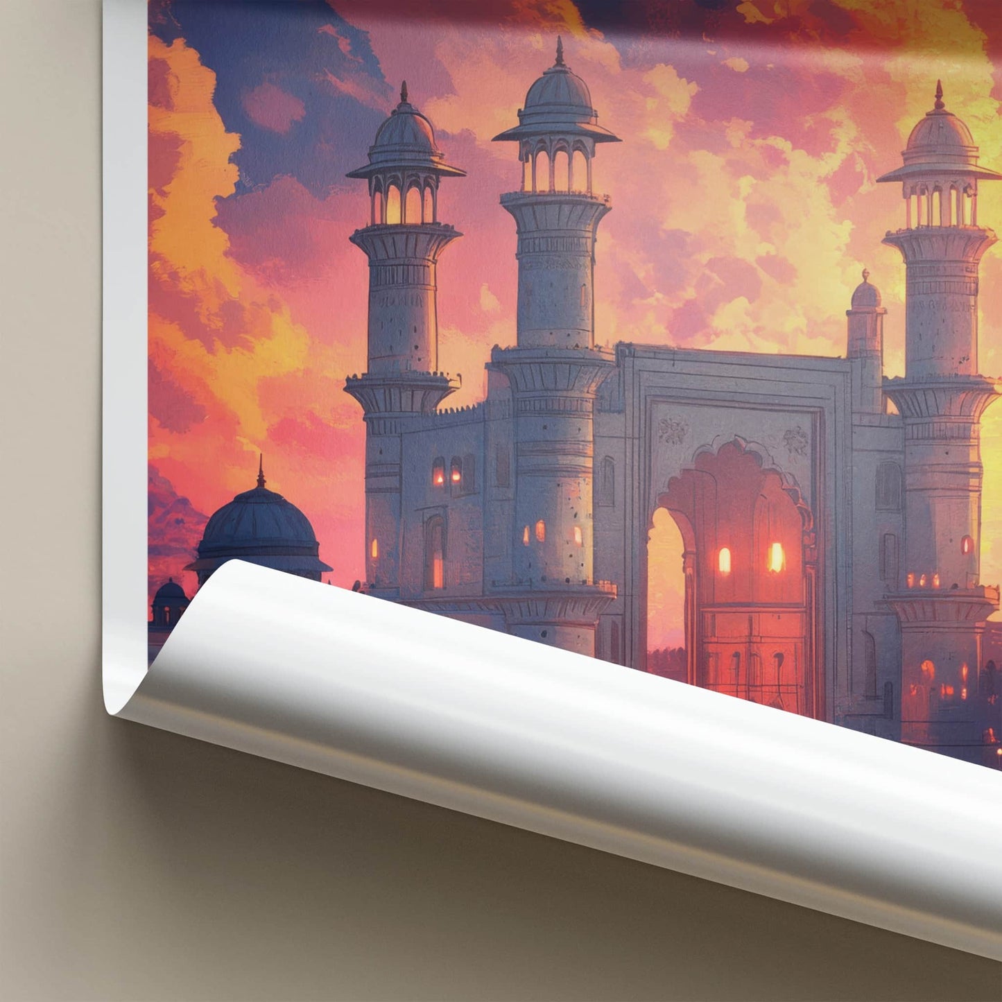 Hyderabad Poster - India Wall Art - Telangana Palace Gate Sunset Gift