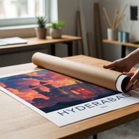 Hyderabad Poster - India Wall Art - Telangana Palace Gate Sunset Gift