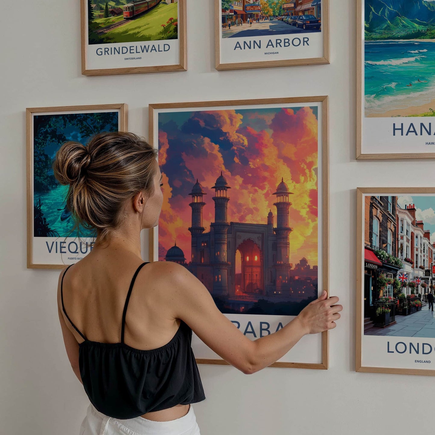 Hyderabad Poster - India Wall Art - Telangana Palace Gate Sunset Gift