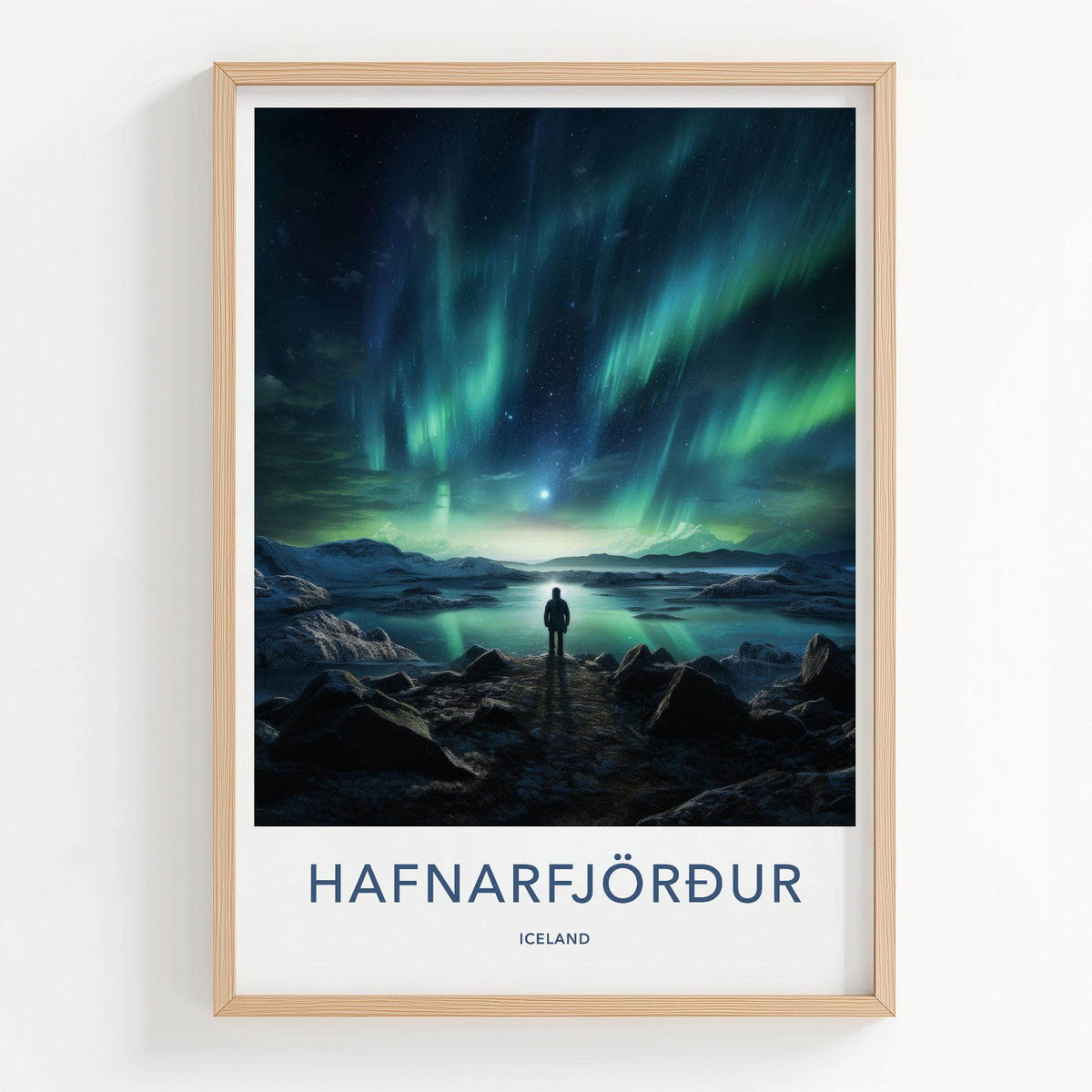 Iceland Wall Art - Hafnarfjörður Poster Featuring Northern Lights