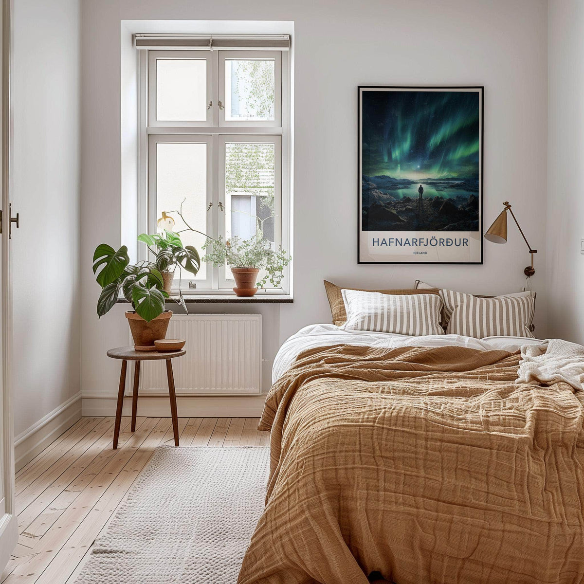 Iceland Wall Art - Hafnarfjörður Poster Featuring Northern Lights