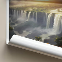 Iguacu Falls Poster - Brazil Travel Art - Golden Falls Landscape Home Decor