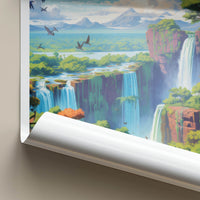Iguazu Falls Poster - Argentina Travel Art - Majestic Green Falls Home Decor