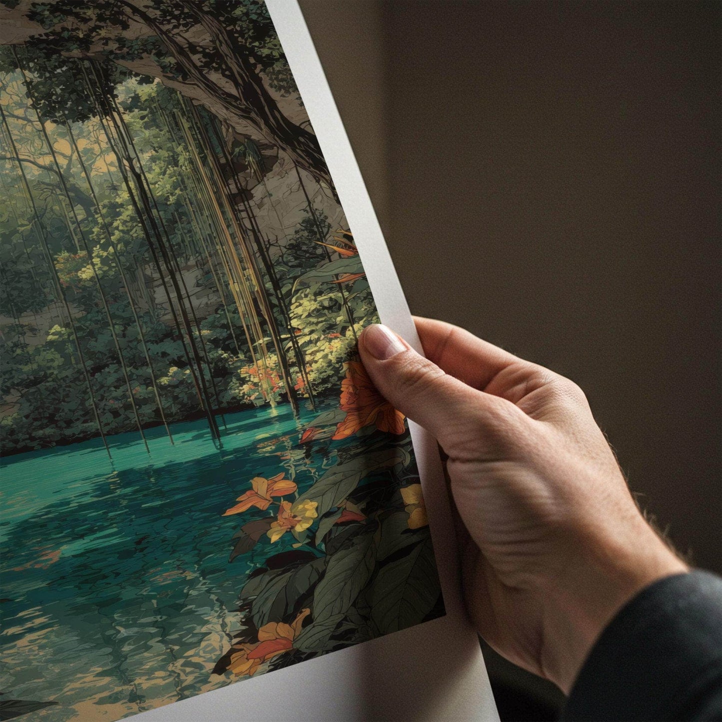 IK KIL Poster - Mexico Art Print - Hanging Vines Cenote Gallery Art