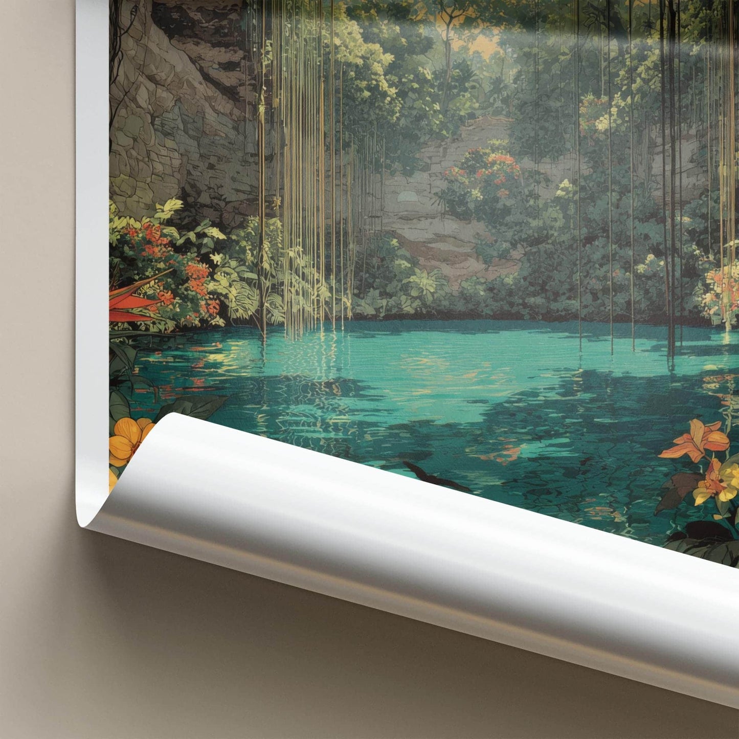 IK KIL Poster - Mexico Art Print - Hanging Vines Cenote Gallery Art