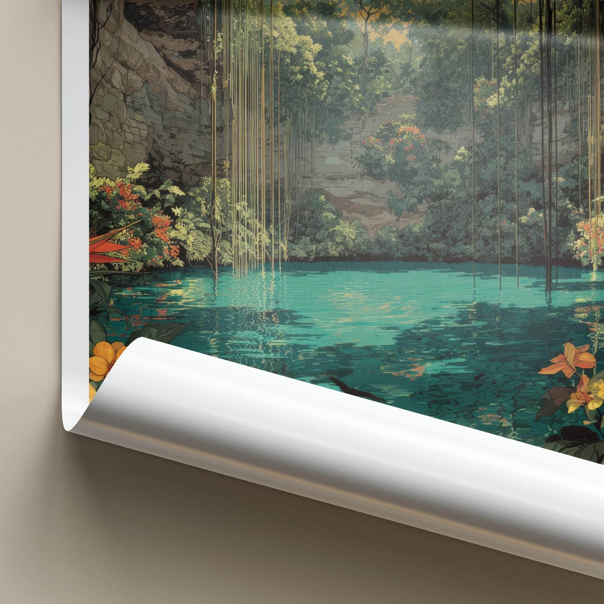 IK KIL Poster - Mexico Art Print - Hanging Vines Cenote Gallery Art
