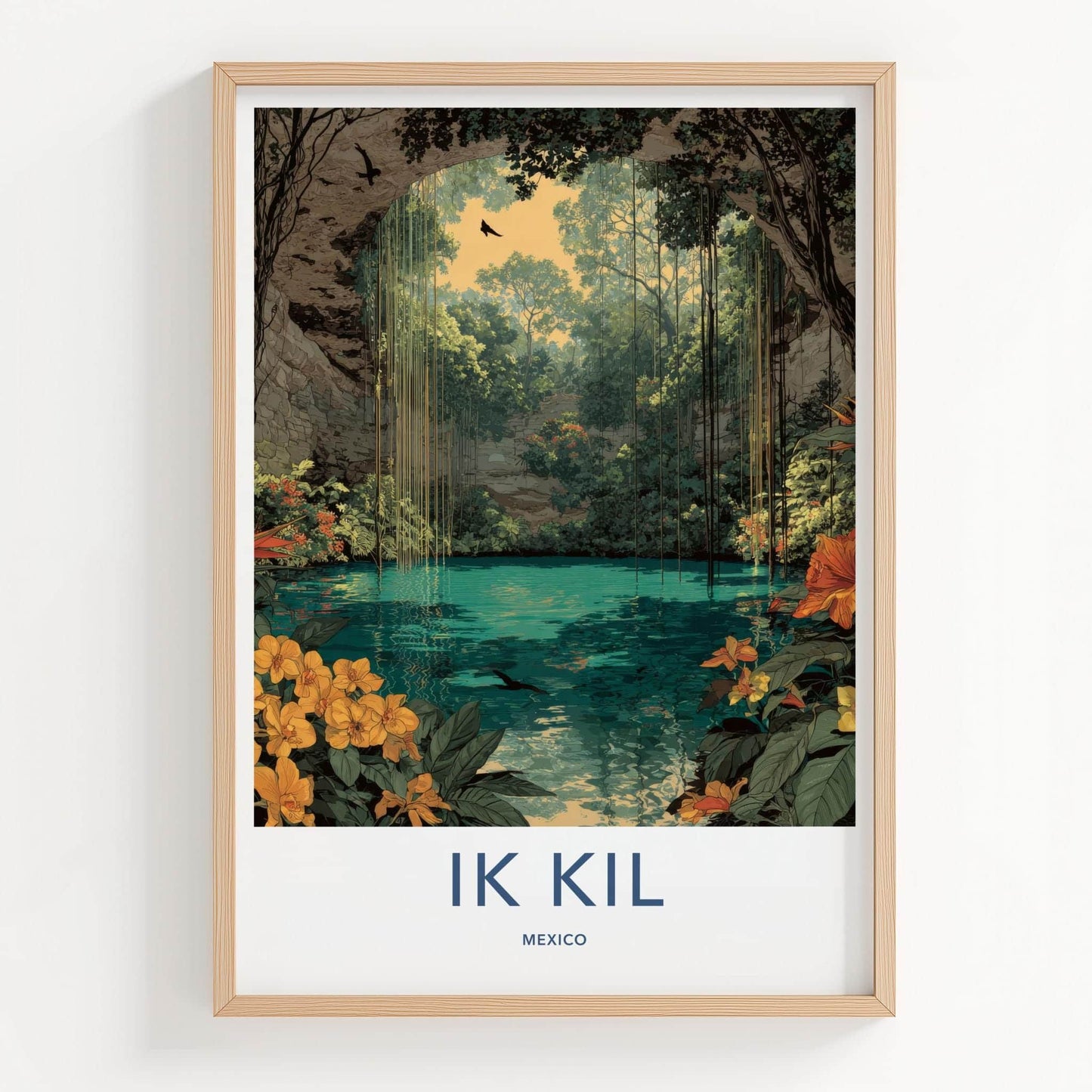 IK KIL Poster - Mexico Art Print - Hanging Vines Cenote Gallery Art