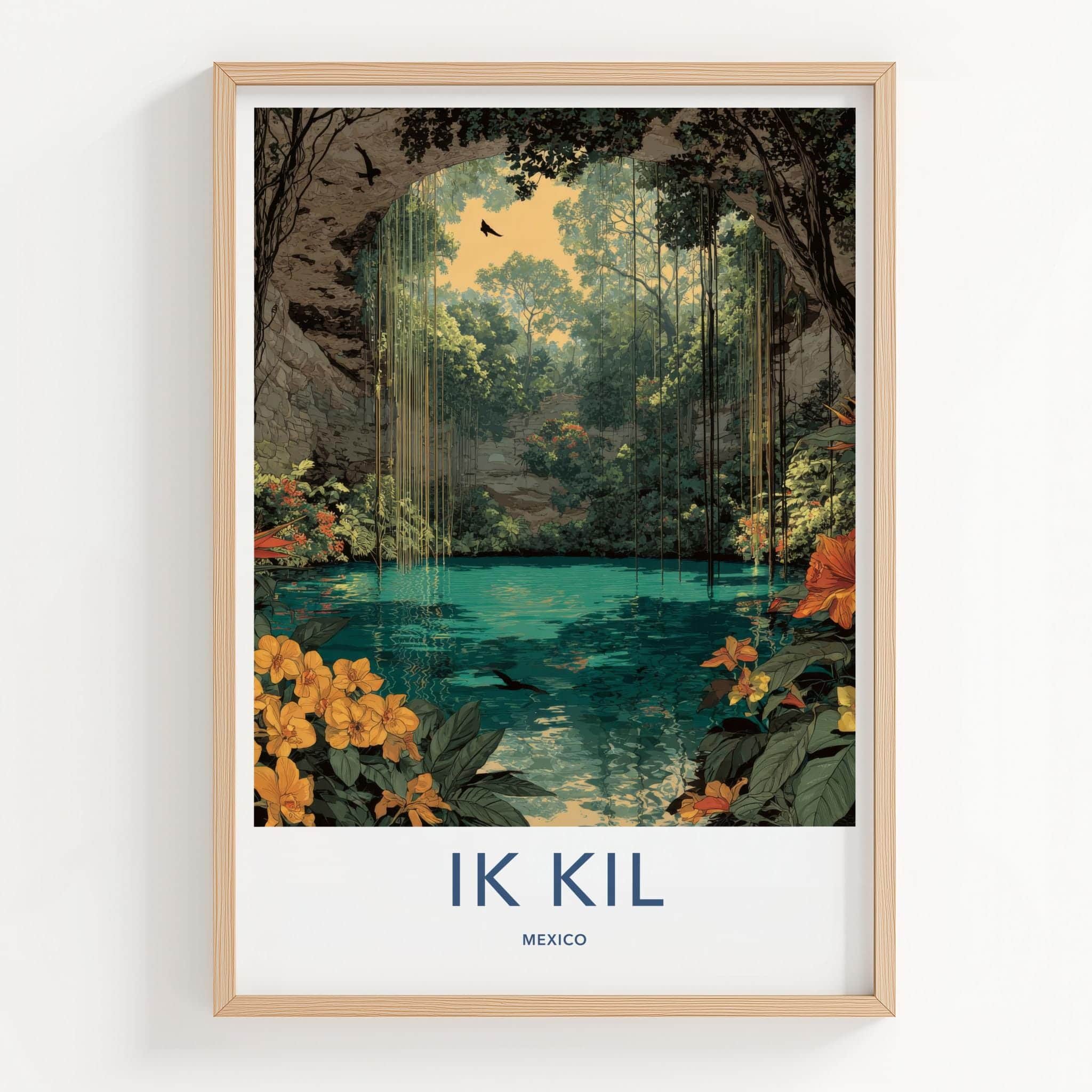 IK KIL Poster - Mexico Art Print - Hanging Vines Cenote Gallery Art