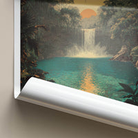 Ik Kil Poster - Mexico Travel Art - Cenote Waterfall Sunset Home Decor