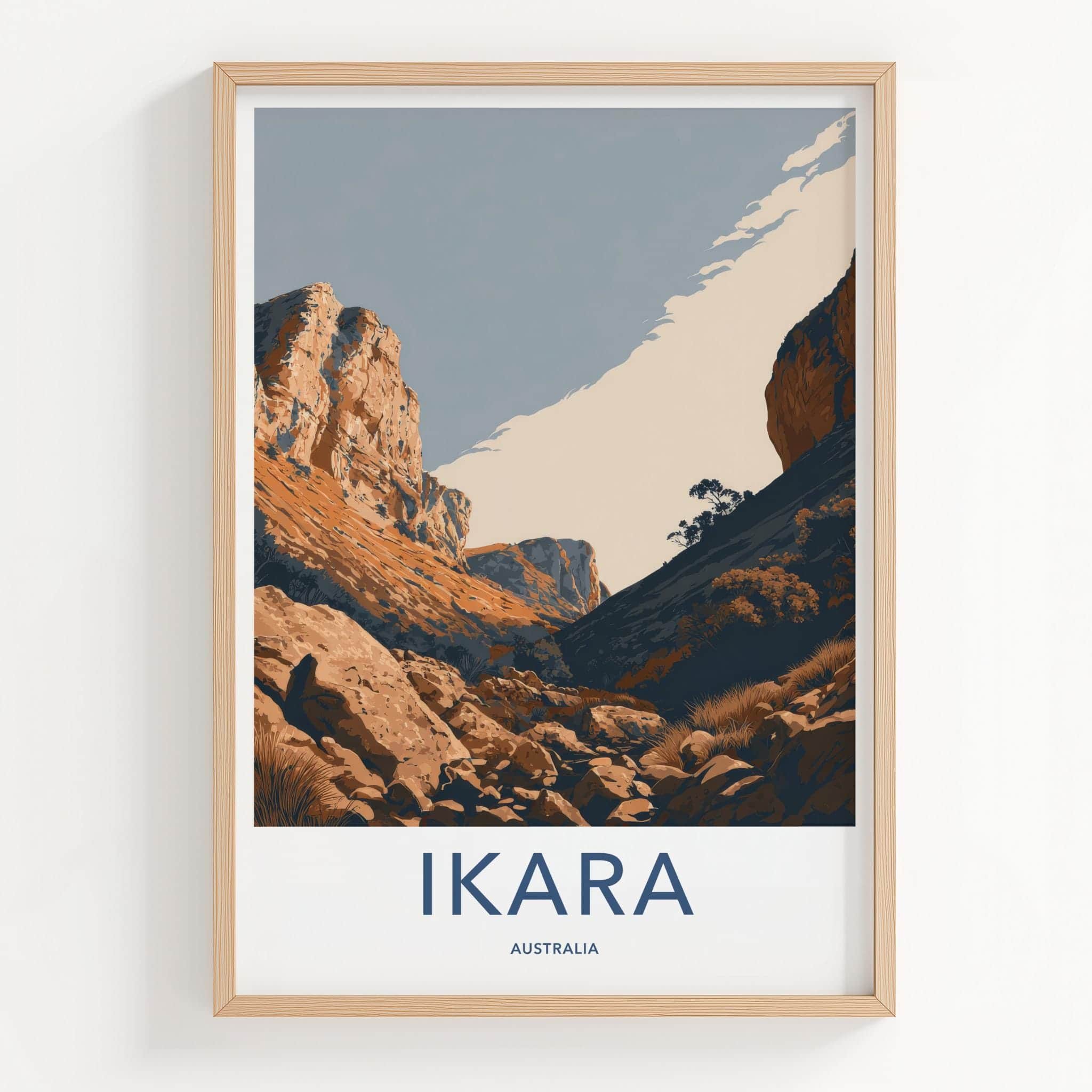 Ikara Poster - Australia Travel Art - Arid Gorge Landscape Home Decor