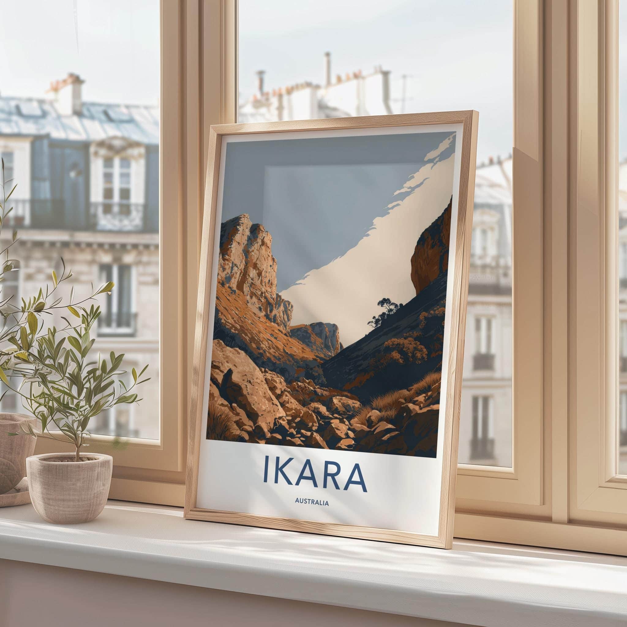Ikara Poster - Australia Travel Art - Arid Gorge Landscape Home Decor