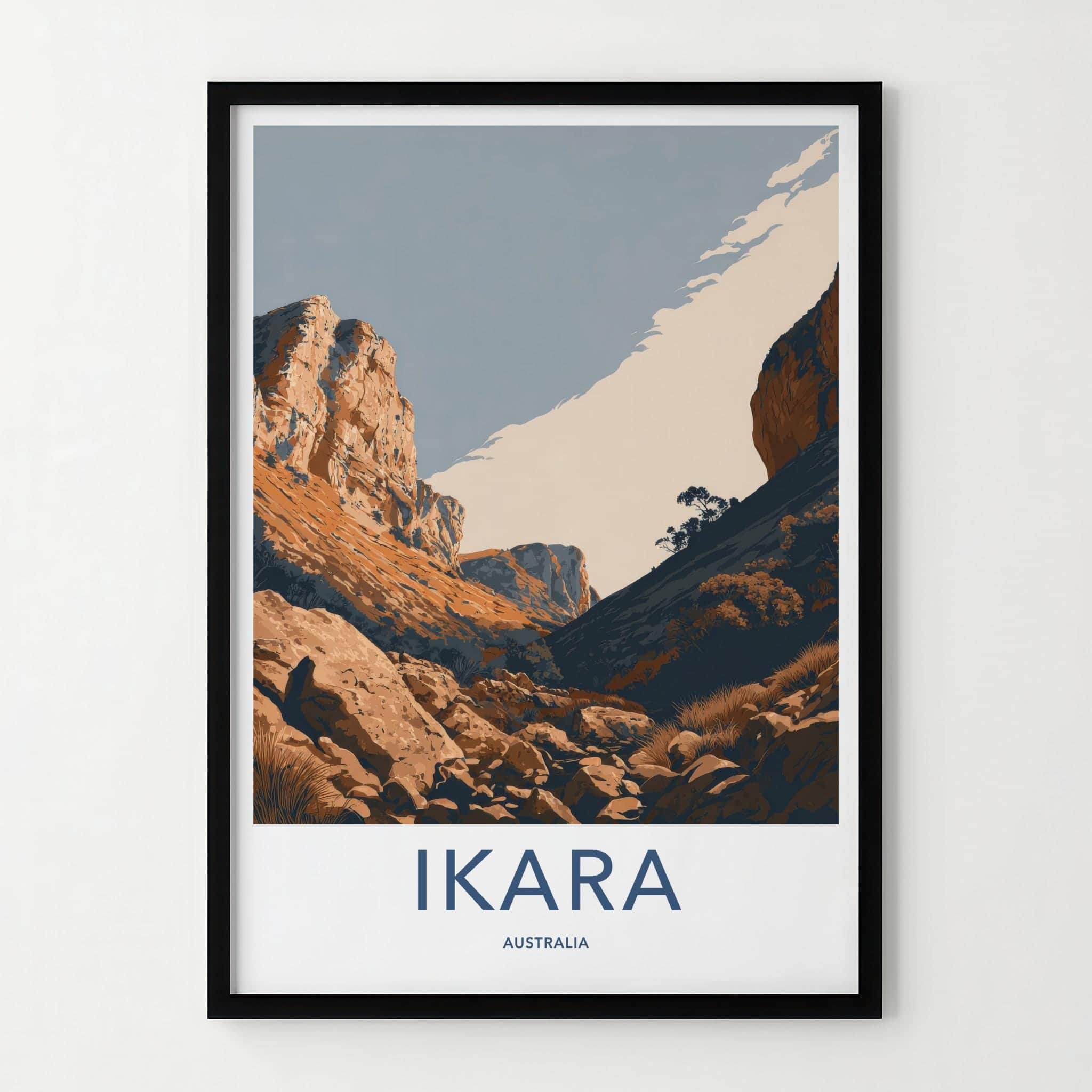 Ikara Poster - Australia Travel Art - Arid Gorge Landscape Home Decor