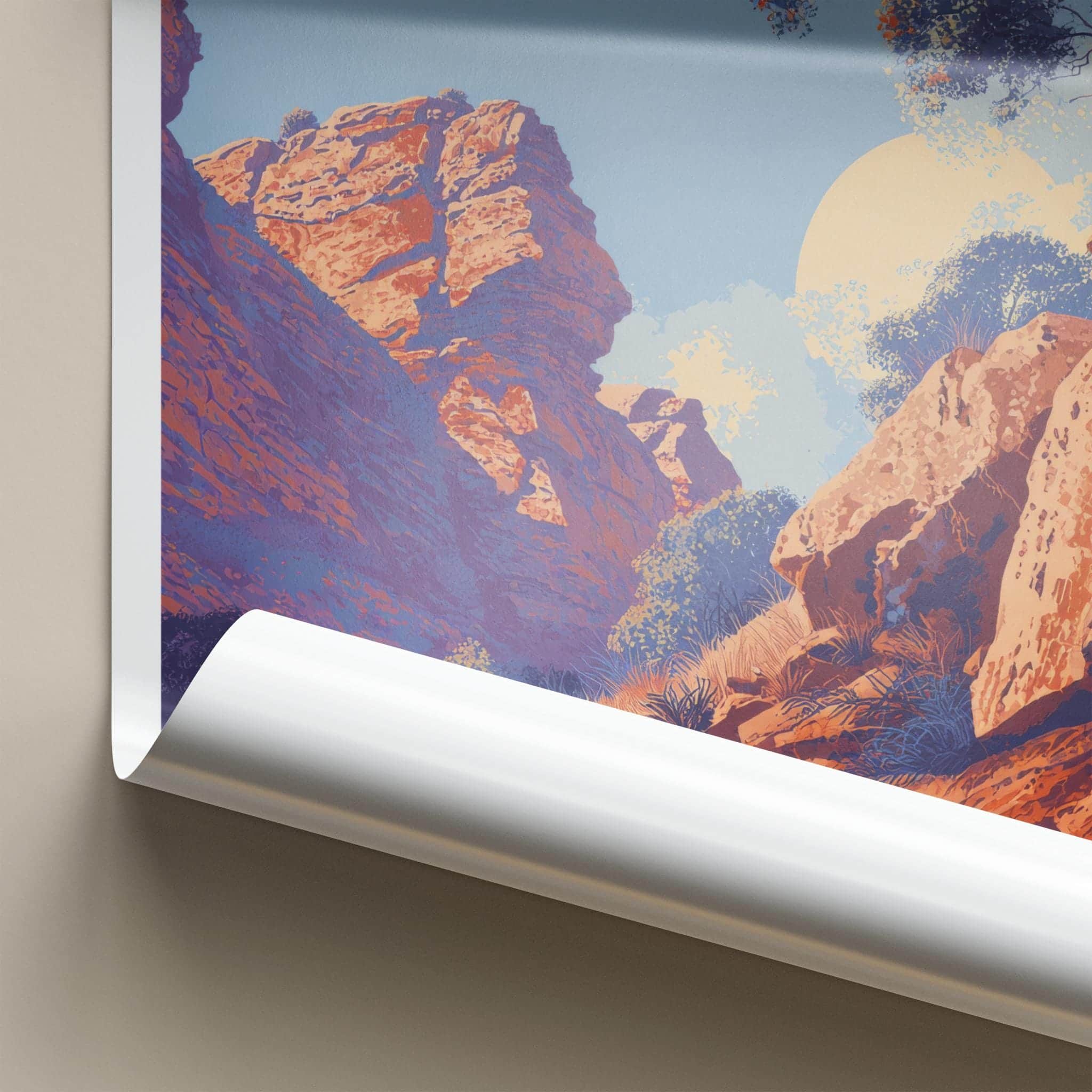 Ikara Poster - Australia Travel Art - Vibrant Canyon Landscape Wall Decor