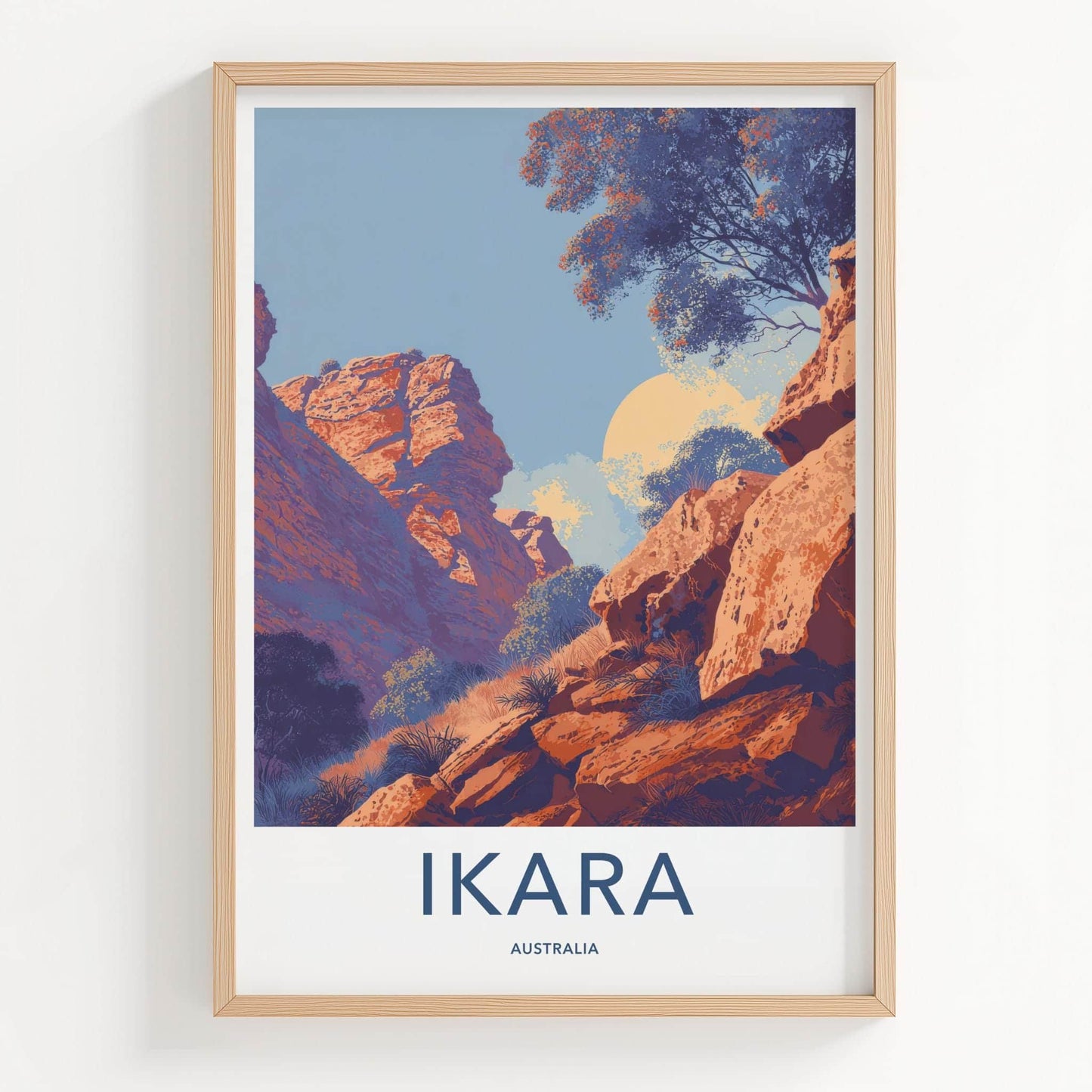 Ikara Poster - Australia Travel Art - Vibrant Canyon Landscape Wall Decor