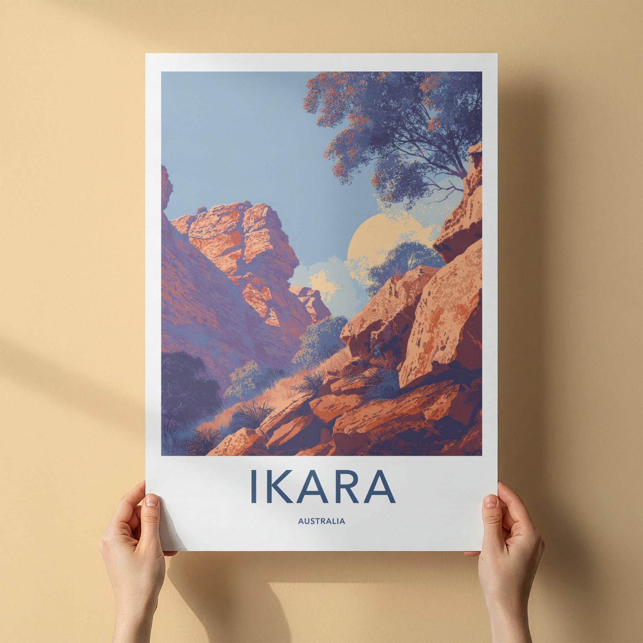 Ikara Poster - Australia Travel Art - Vibrant Canyon Landscape Wall Decor