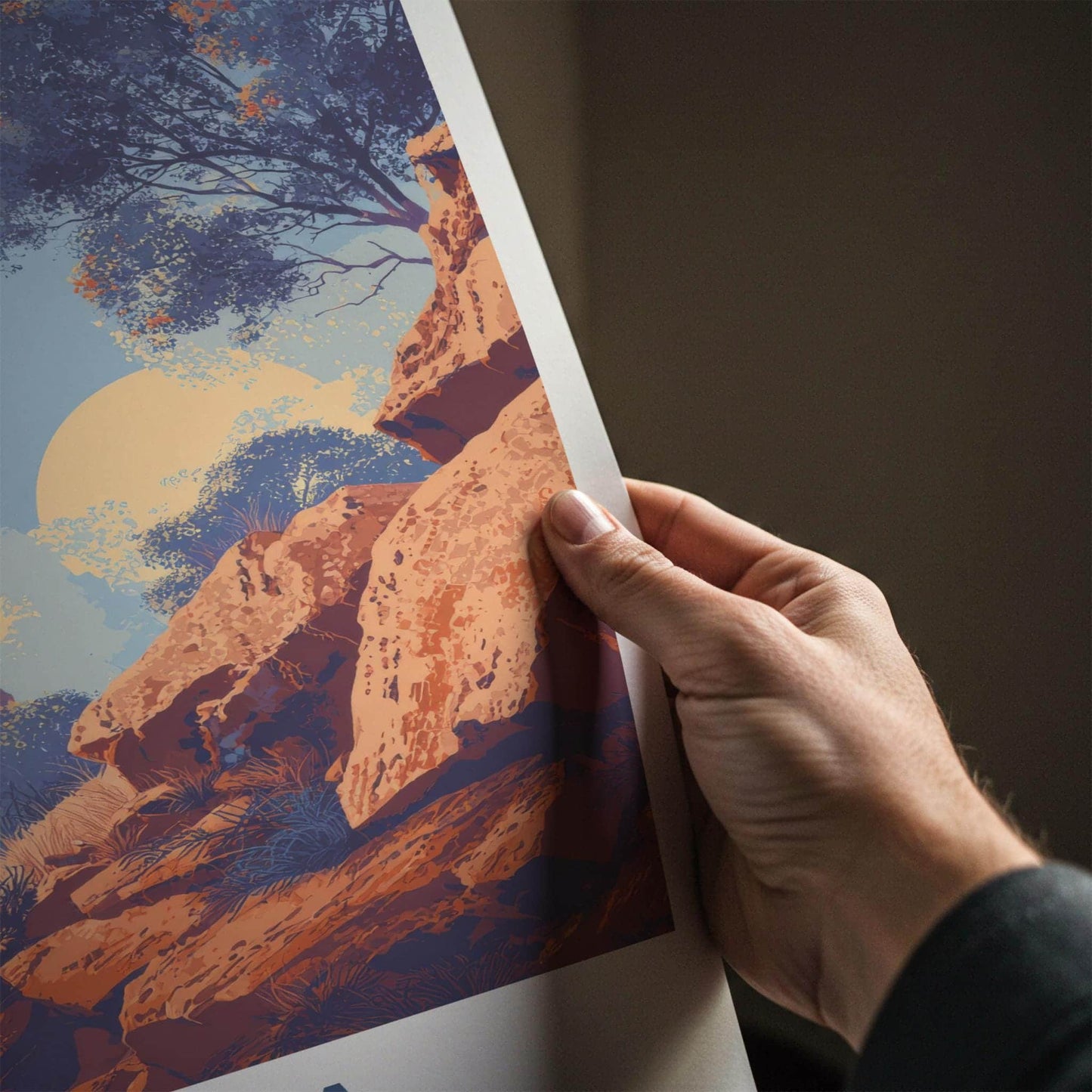 Ikara Poster - Australia Travel Art - Vibrant Canyon Landscape Wall Decor