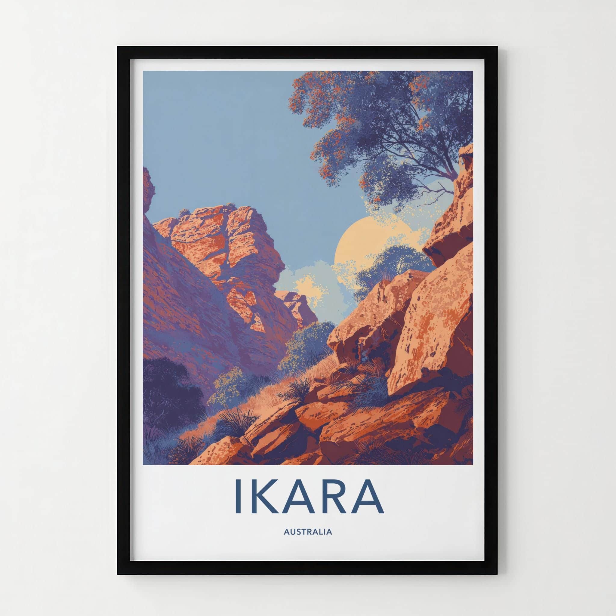 Ikara Poster - Australia Travel Art - Vibrant Canyon Landscape Wall Decor