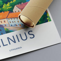 Vilnius Lithuania Cityscape Art Poster, Travel Wall Decor, Colorful City Print, Gift for Travelers, Unique Home Decoration