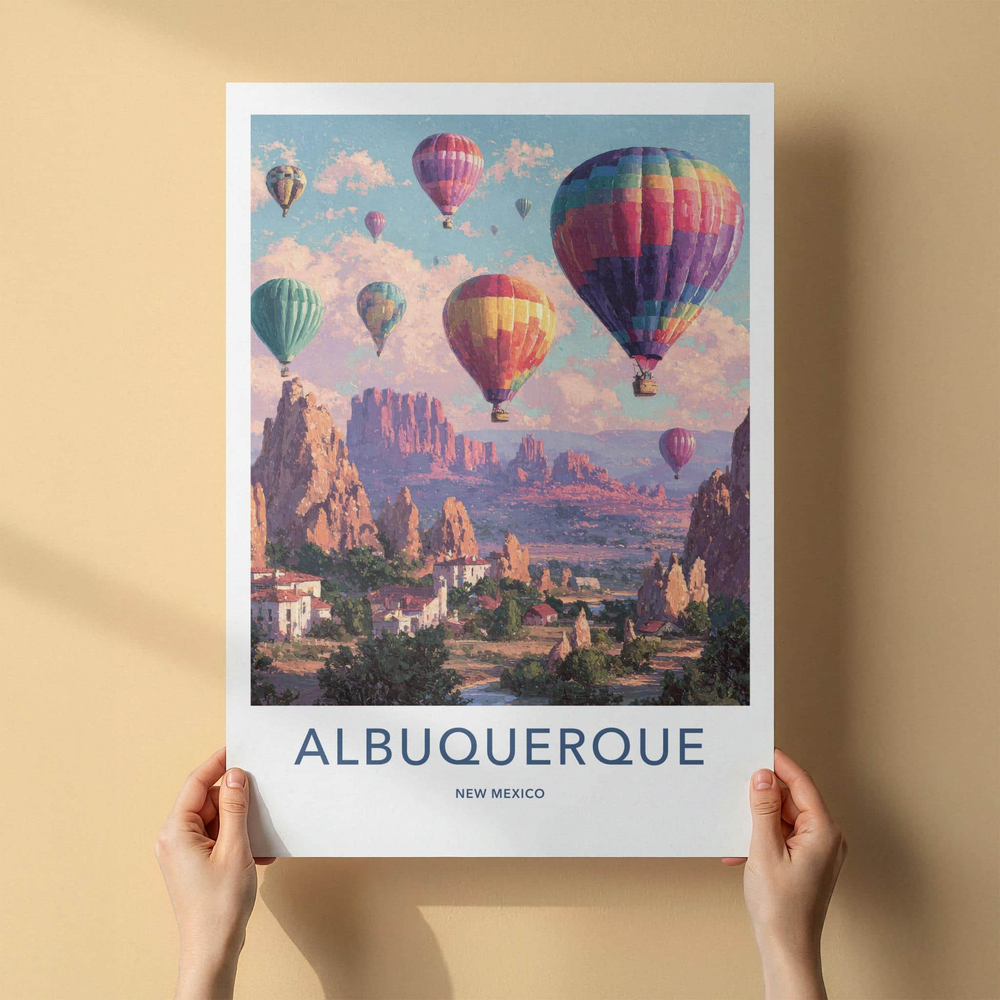 Albuquerque Poster - New Mexico Wall Art - Desert Balloon Festival Home Decor