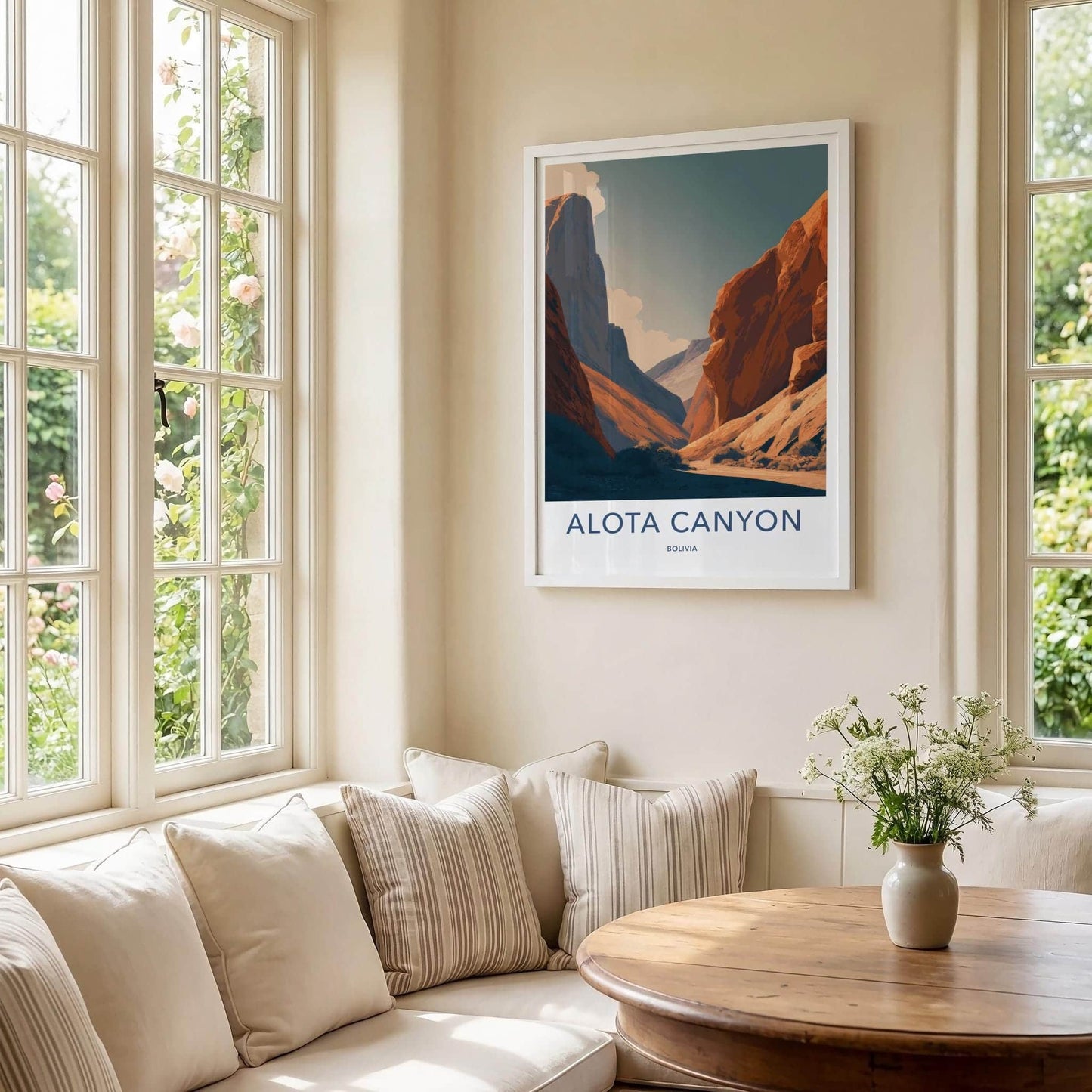 Alota Canyon Poster - Bolivia Travel Illustration - Warm Canyon View Wall Decor