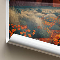 Ayers Rock Poster - Australia Travel Art - starry desert bloom Wall Decor