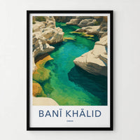 Bani Khalid Poster - Oman Scenic Art - Emerald Canyon Waters Wall Decor