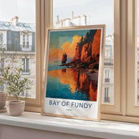 Bay of Fundy Poster - Canada Travel Art - Dramatic Cliff Sunset Wall Decor