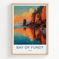Bay of Fundy Poster - Canada Travel Art - Dramatic Cliff Sunset Wall Decor