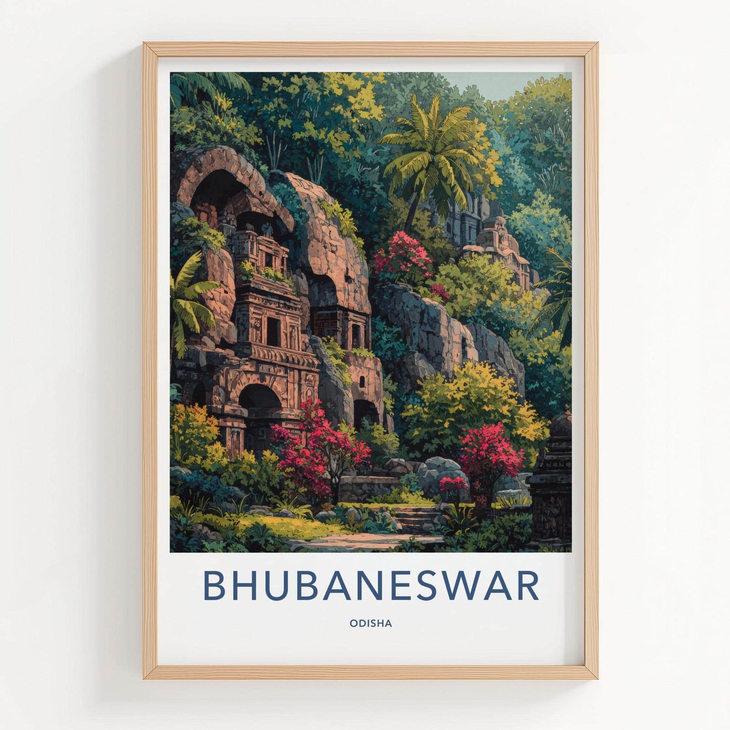 Bhubaneswar Poster - India Scenic Art - Odisha Ancient Temple Ruins Wall Decor