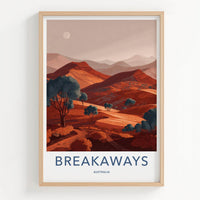 Breakaways Poster - Australia Travel Print - Vibrant dune landscape Wall Decor