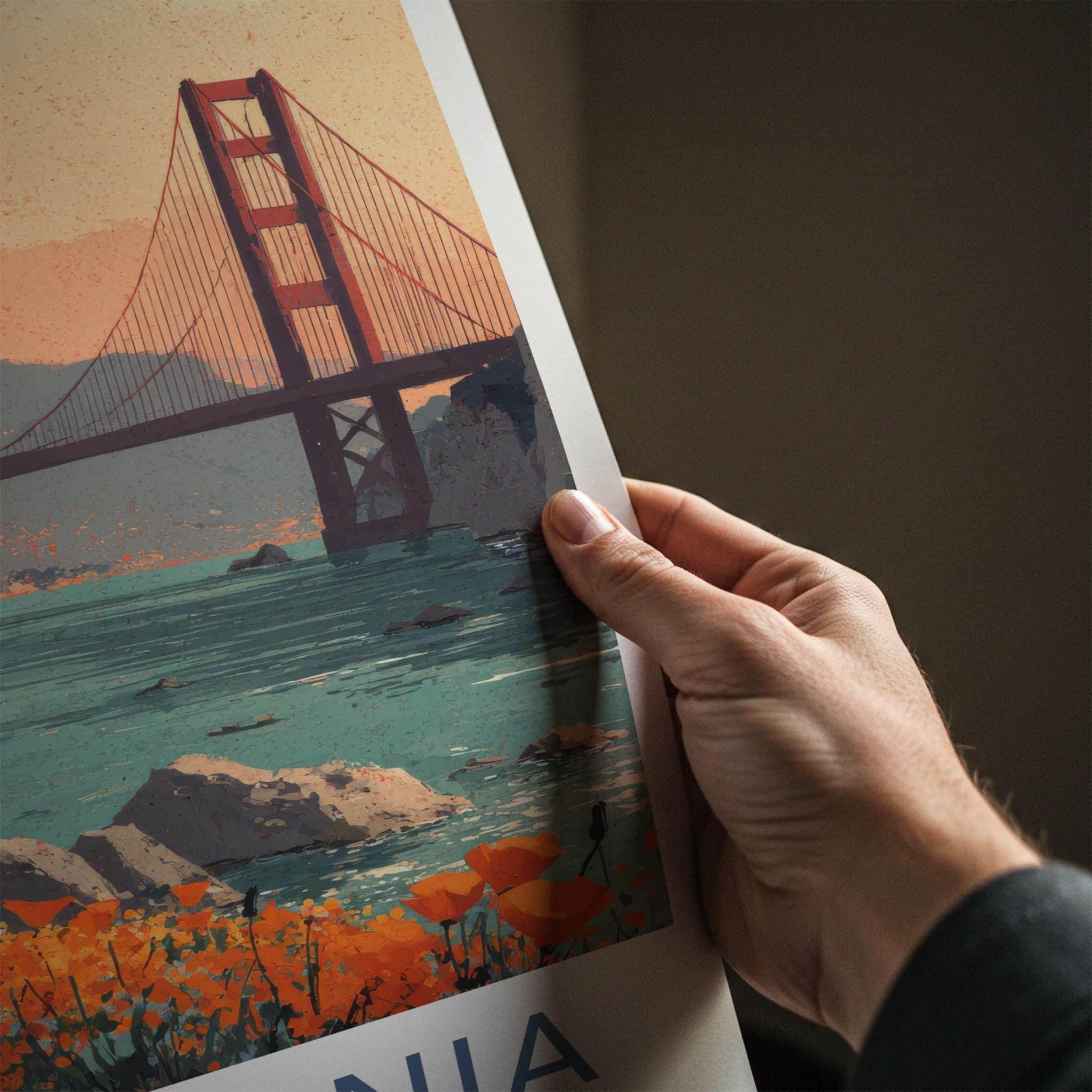 San Francisco Poster - California Travel Art - Golden Gate Vista Wall Decor