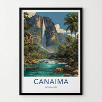 Canaima Poster - Venezuela Travel Print - Towering Waterfall Wall Decor