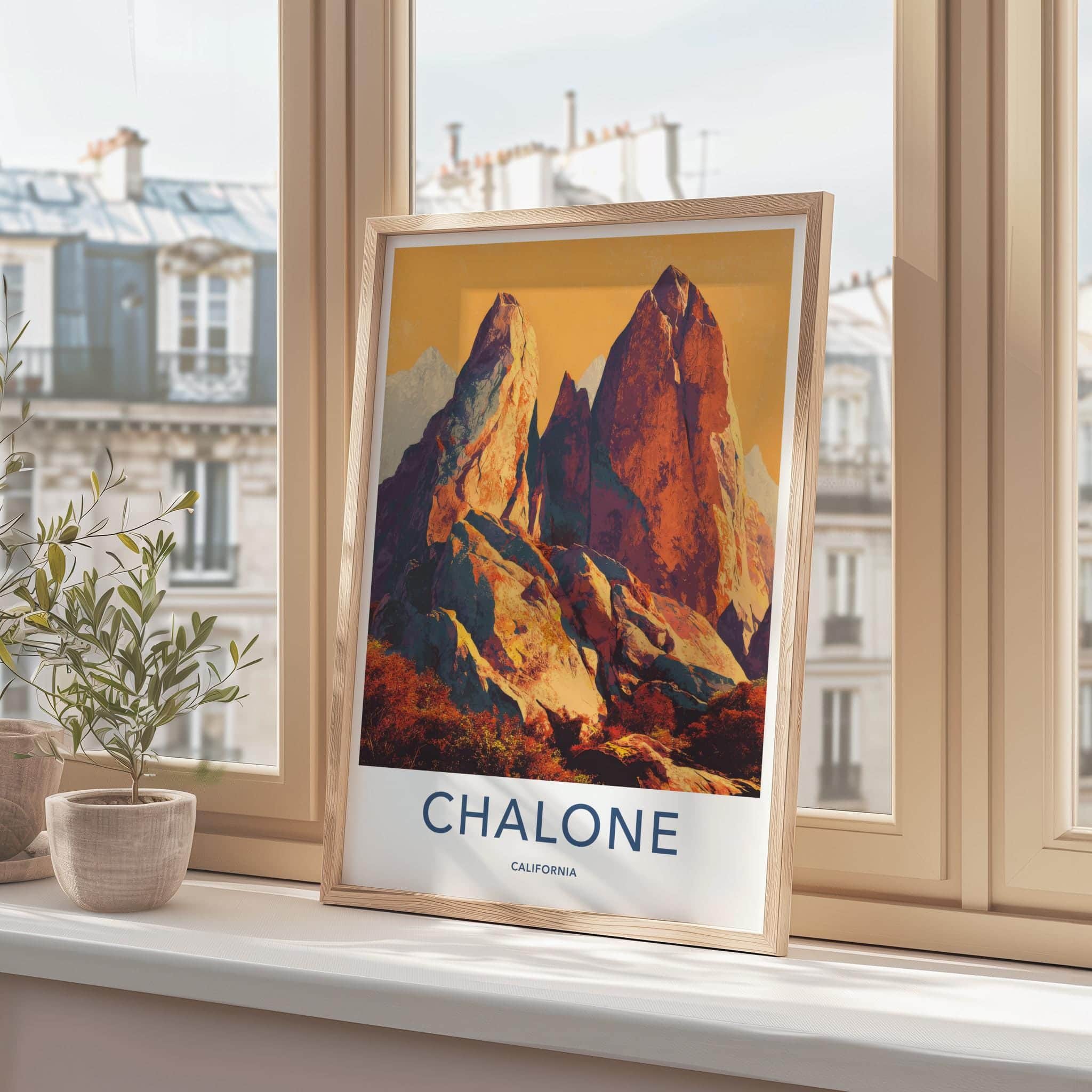 Chalone Poster - California Scenic Art - Rugged Desert Peaks Wall Decor