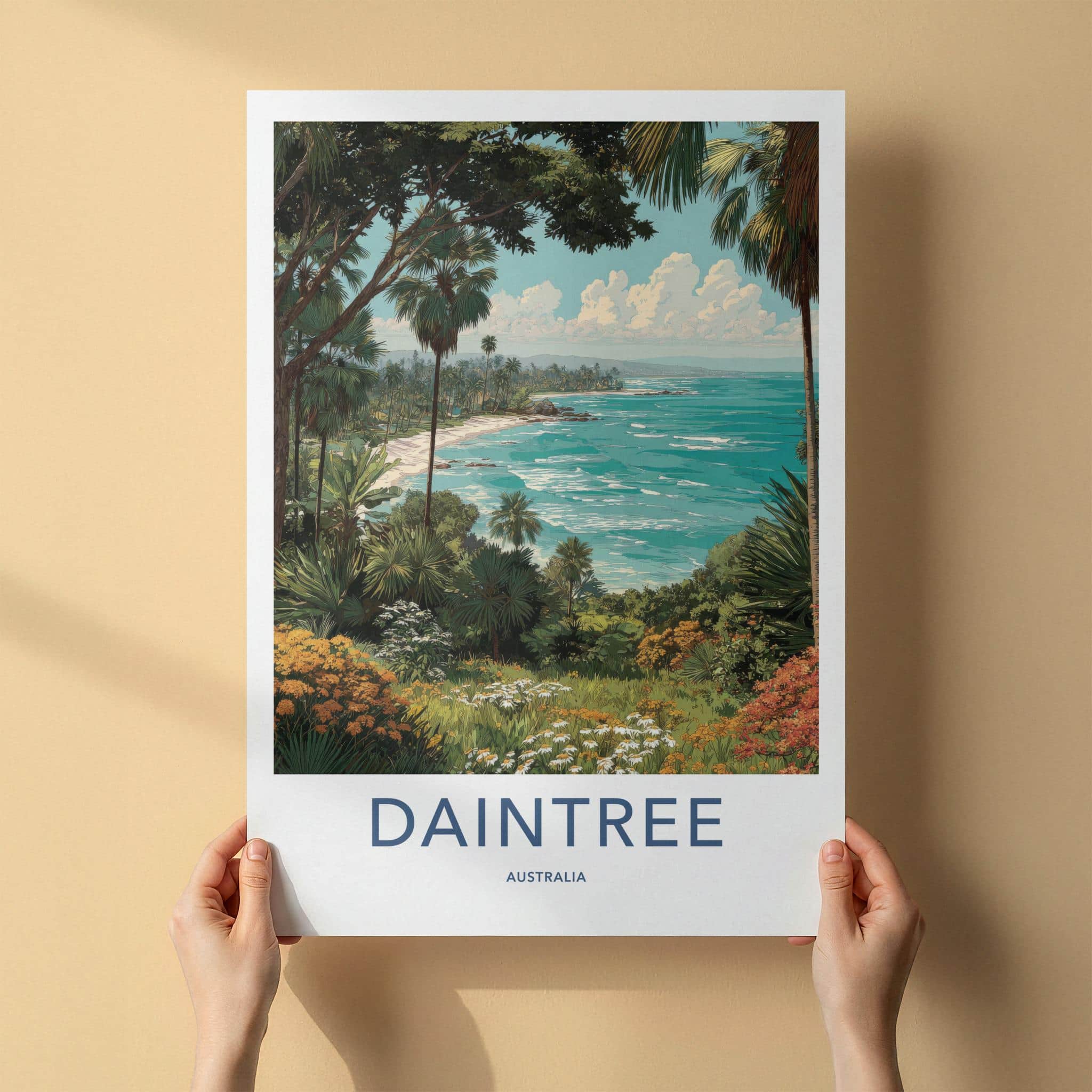 Daintree Poster - Australia Travel Art - Tropical Beach Ocean Wall Decor