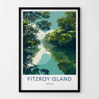 Fitzroy Island Poster - Australia Travel Art - Lush Tropical Waters Home Decor