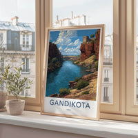 Gandikota Poster - India Travel Art - Andhra Pradesh Canyon Fortress Wall Decor