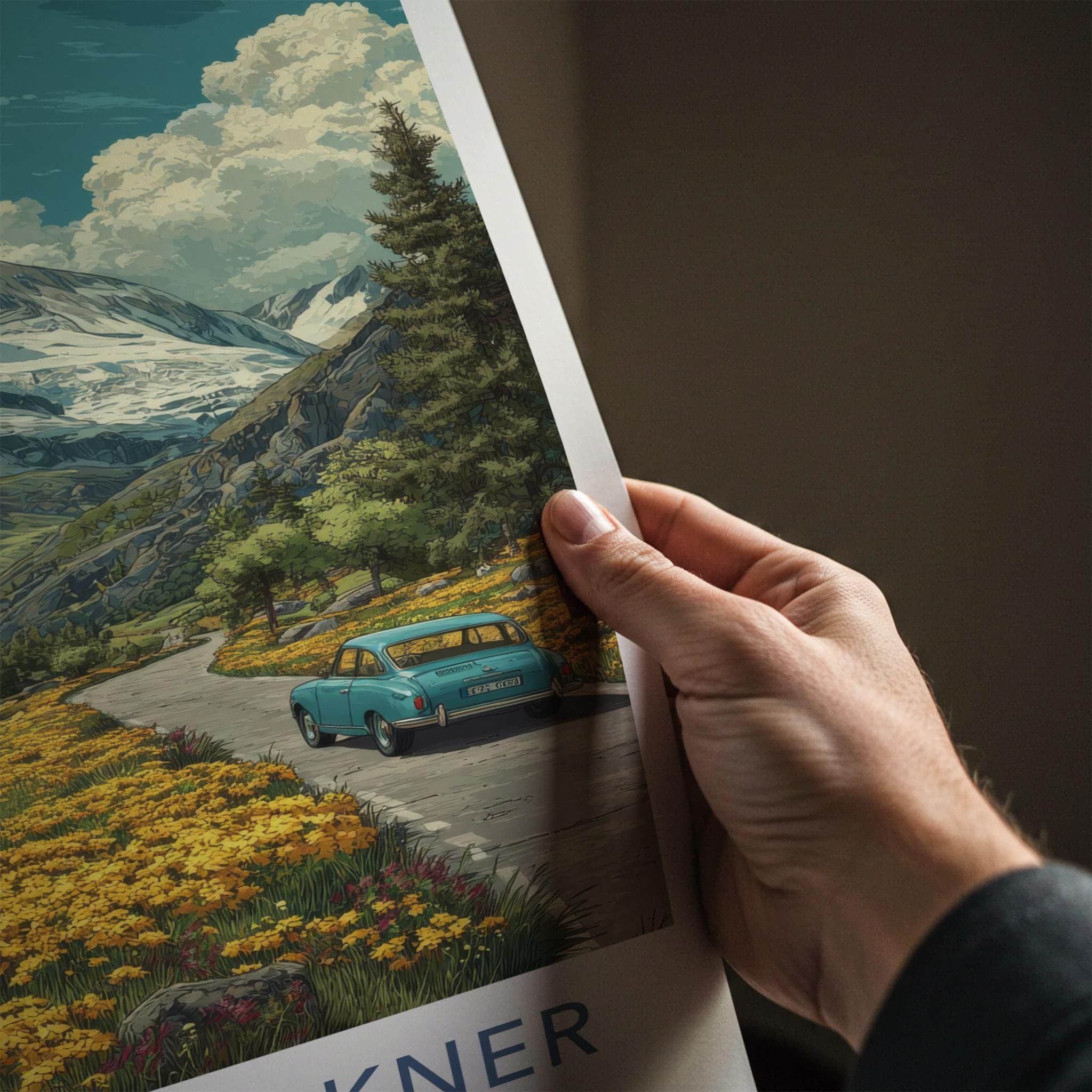 Grossglockner Poster - Austria Travel Art - Alpine Flower Drive Home Decor
