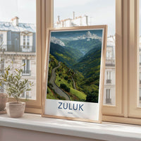 Zuluk Poster - India Travel Art - Sikkim Winding Mountain Roads Home Decor