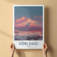 Agri Dagi Poster - Turkiye Travel Art - Vibrant Mountain Sunset Home Decor