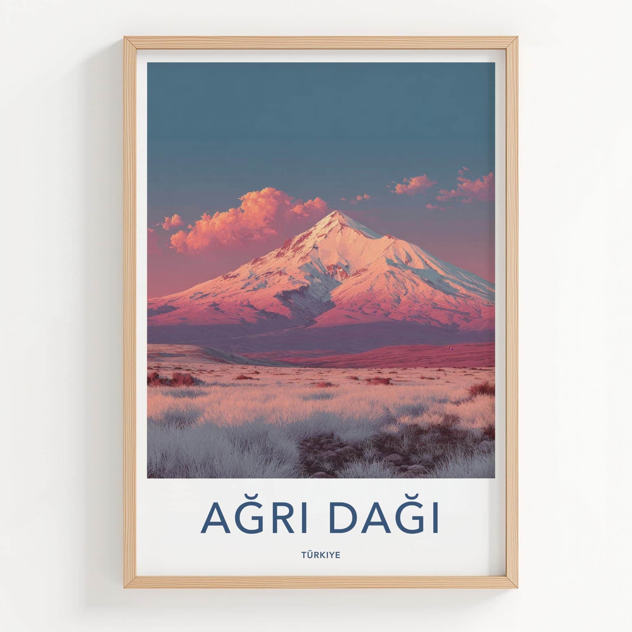 Agri Dagi Poster - Turkiye Travel Art - Vibrant Mountain Sunset Home Decor
