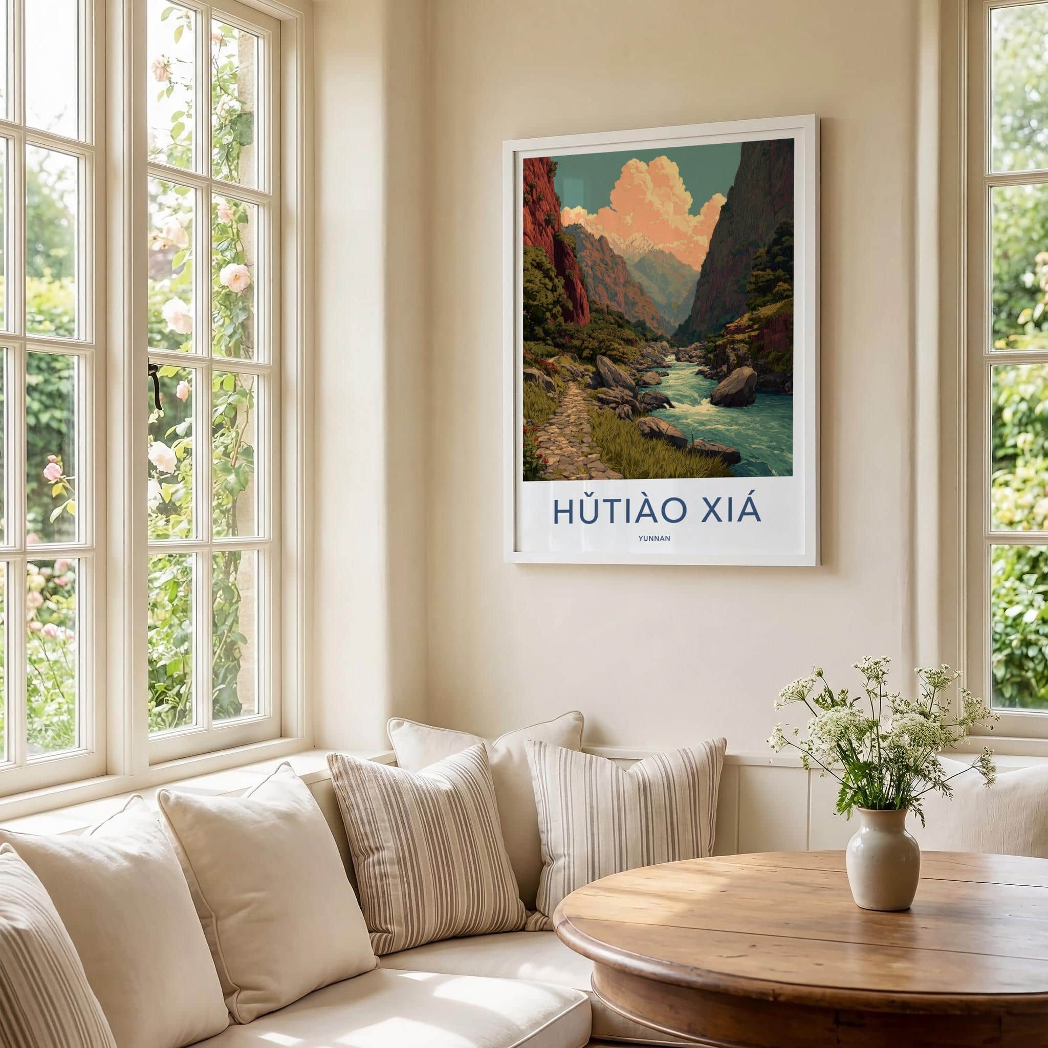 Hutiao Xia Poster - China Travel Art - Deep River Gorge Home Decor