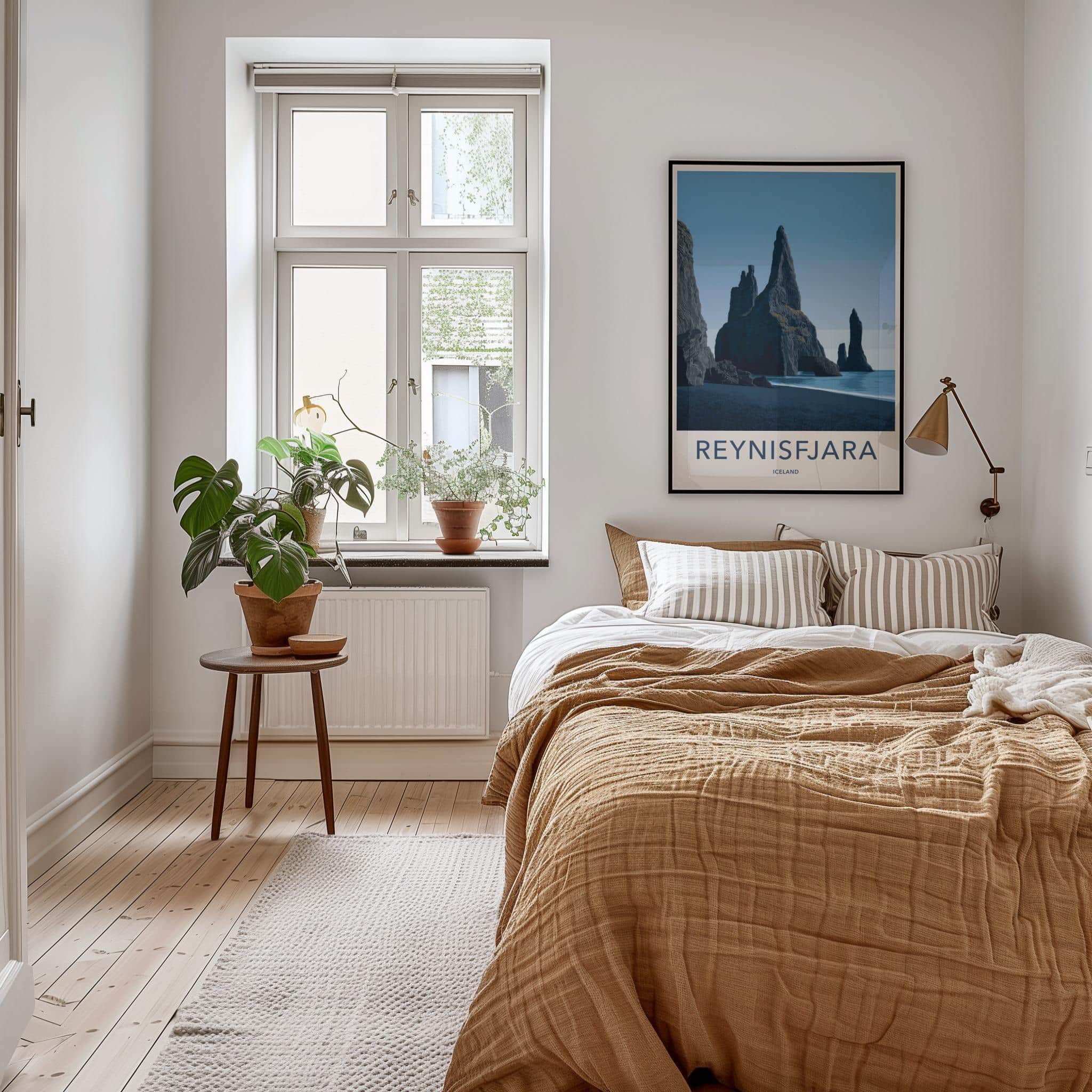 REYNISFJARA Poster - ICELAND Travel Art - Basalt Sea Stacks Home Decor