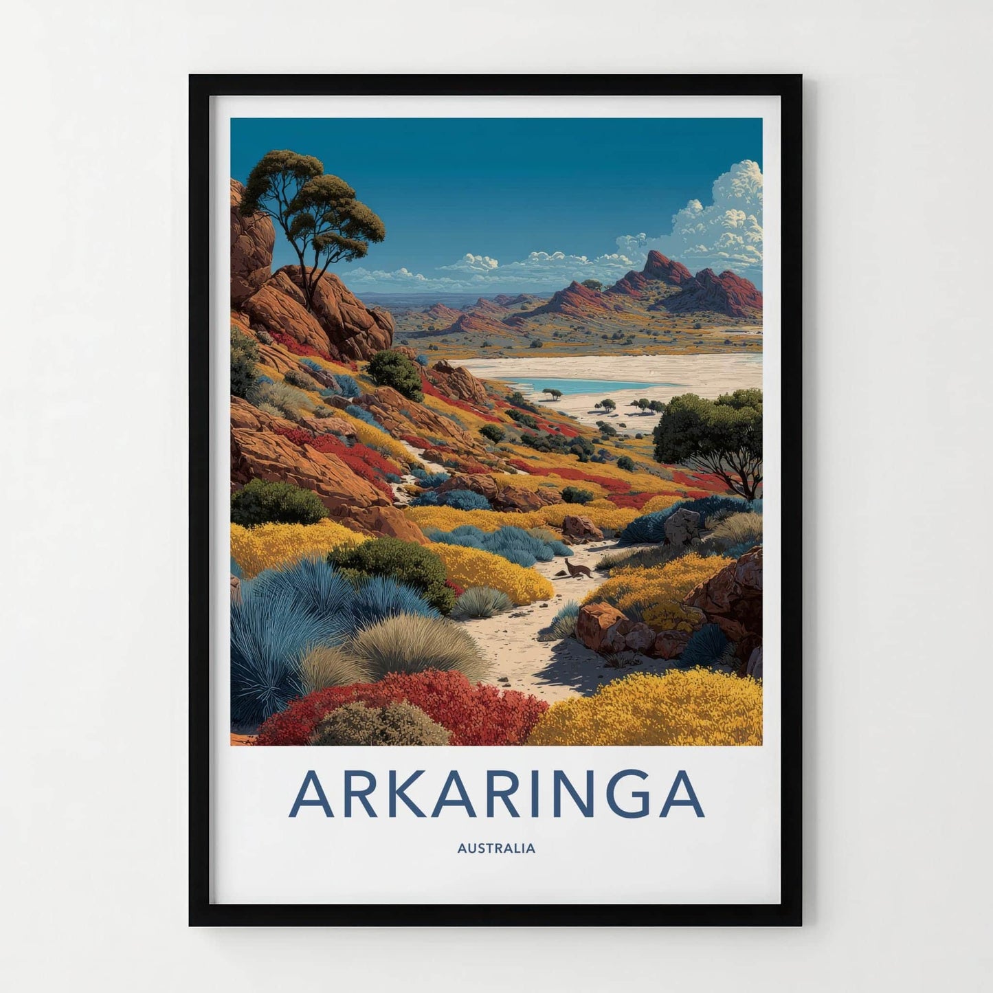 Arkarringa Poster - Australia Travel Print - Vibrant Desert Scene Wall Decor