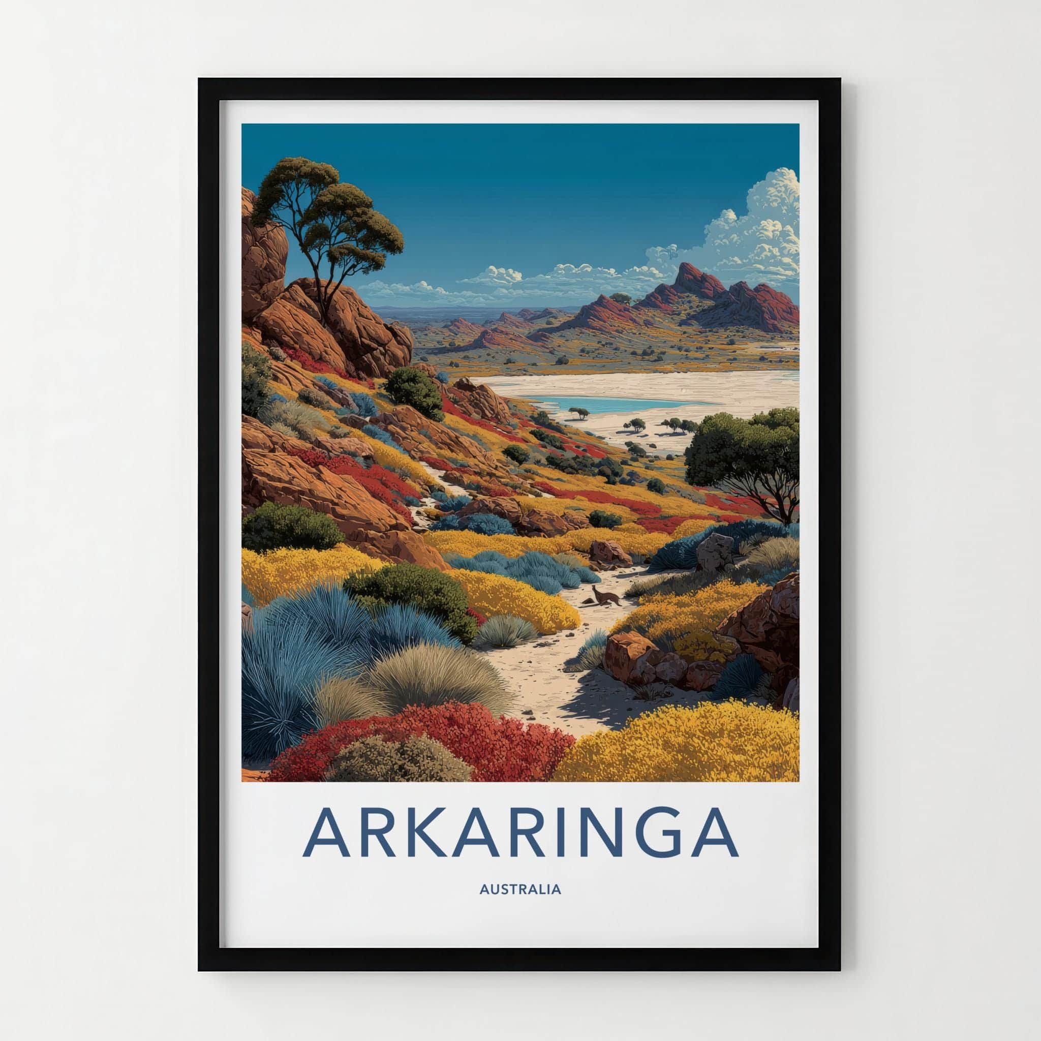 Arkarringa Poster - Australia Travel Print - Vibrant Desert Scene Wall Decor