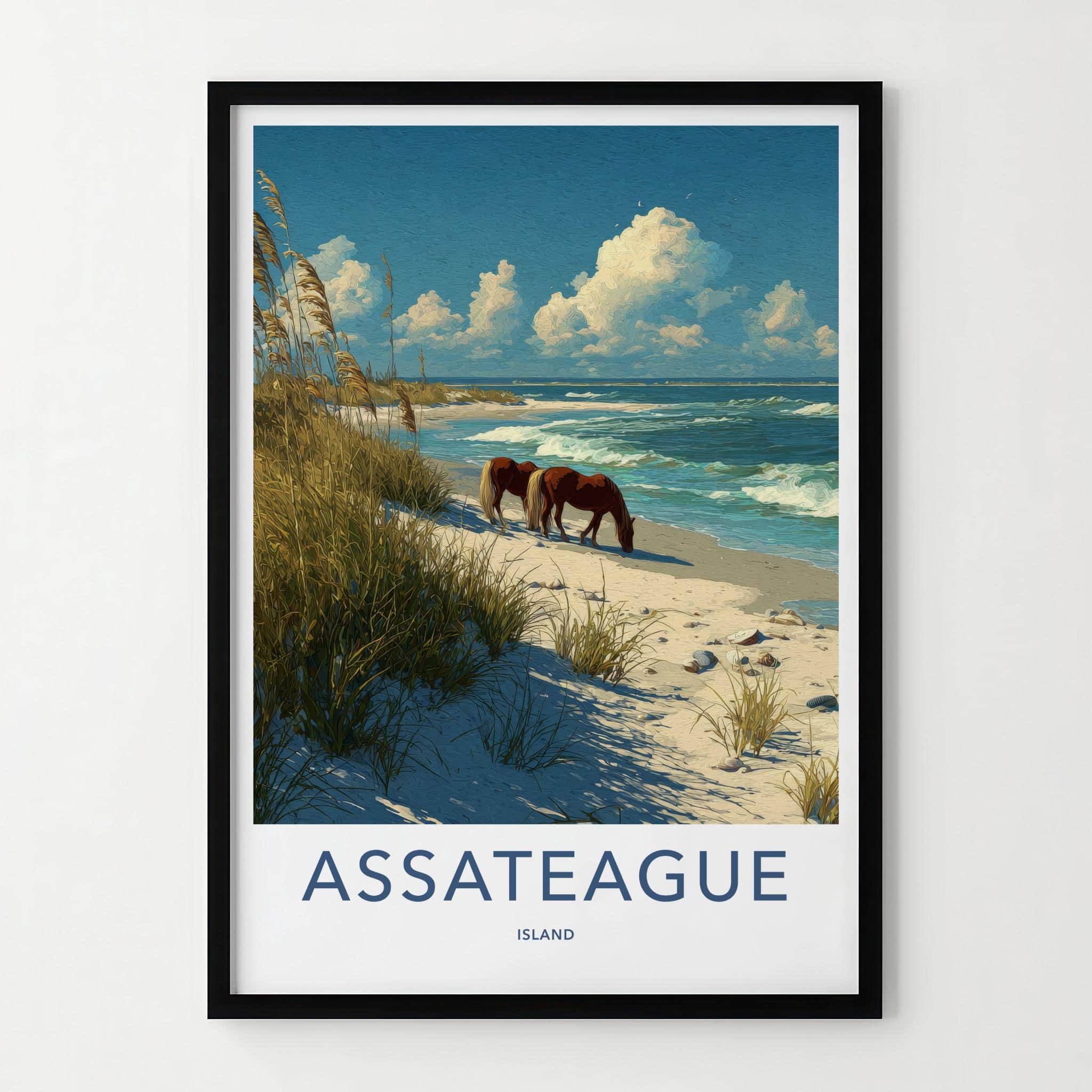 Assateague Island Poster - Maryland Art Print - Wild Horses Beach Wall Decor
