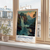 Athirappilly Poster - India Scenic Art - Lush Jungle Falls Room Decor