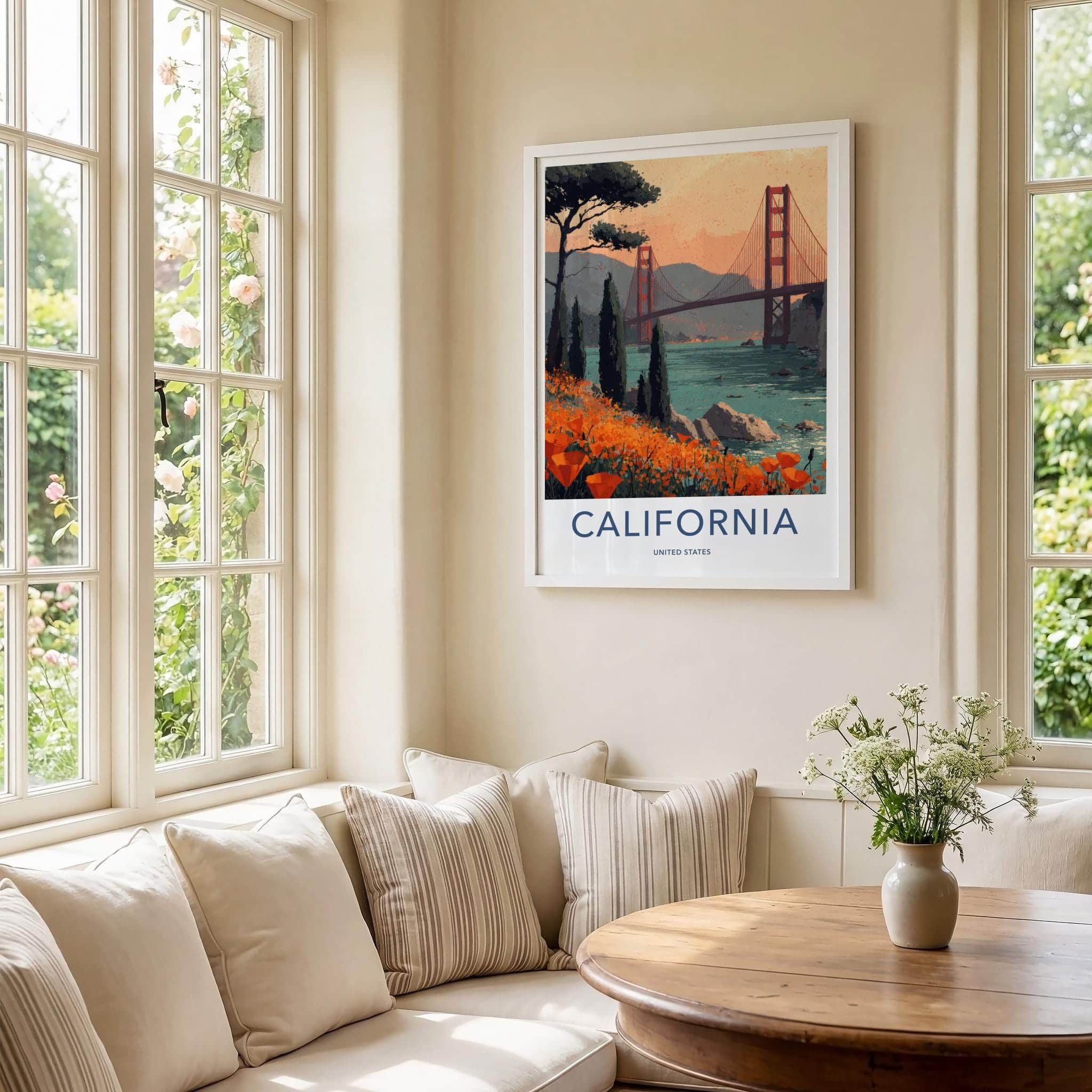 San Francisco Poster - California Travel Art - Golden Gate Vista Wall Decor