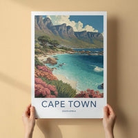 Cape Town Poster - South Africa Travel Art - Vibrant Beach Scene Wall Decor